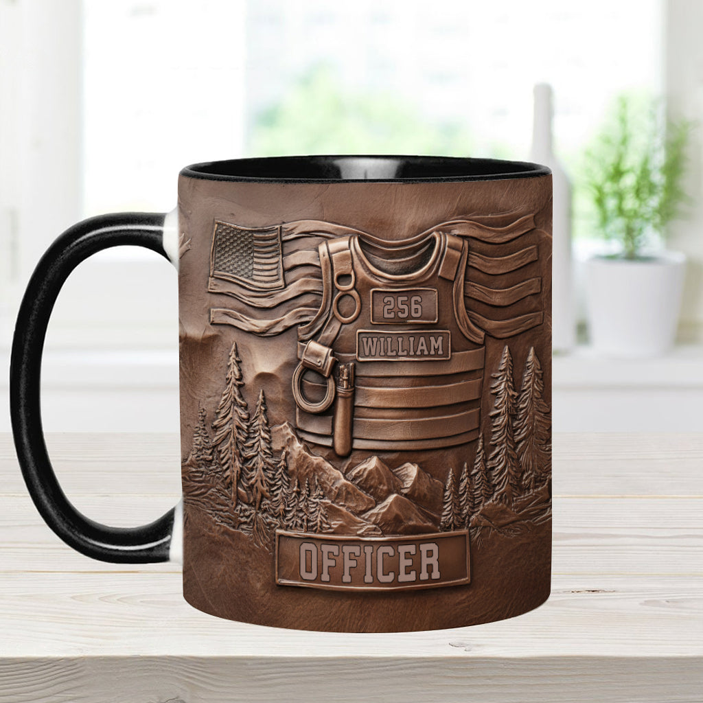 Serve And Protect - Personalized Police Officer Accent Mug