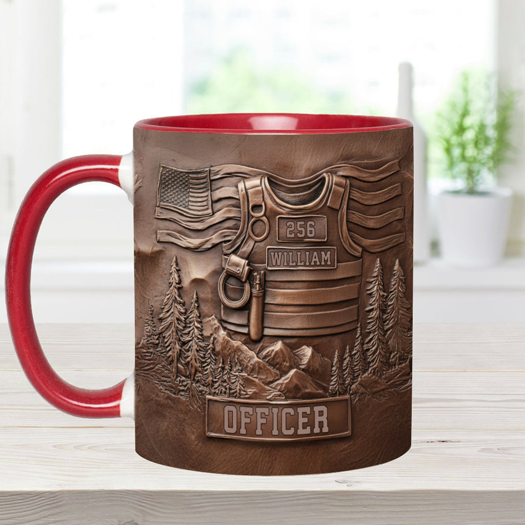 Serve And Protect - Personalized Police Officer Accent Mug