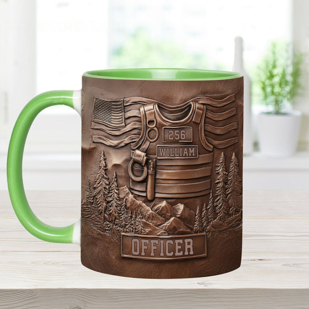Serve And Protect - Personalized Police Officer Accent Mug