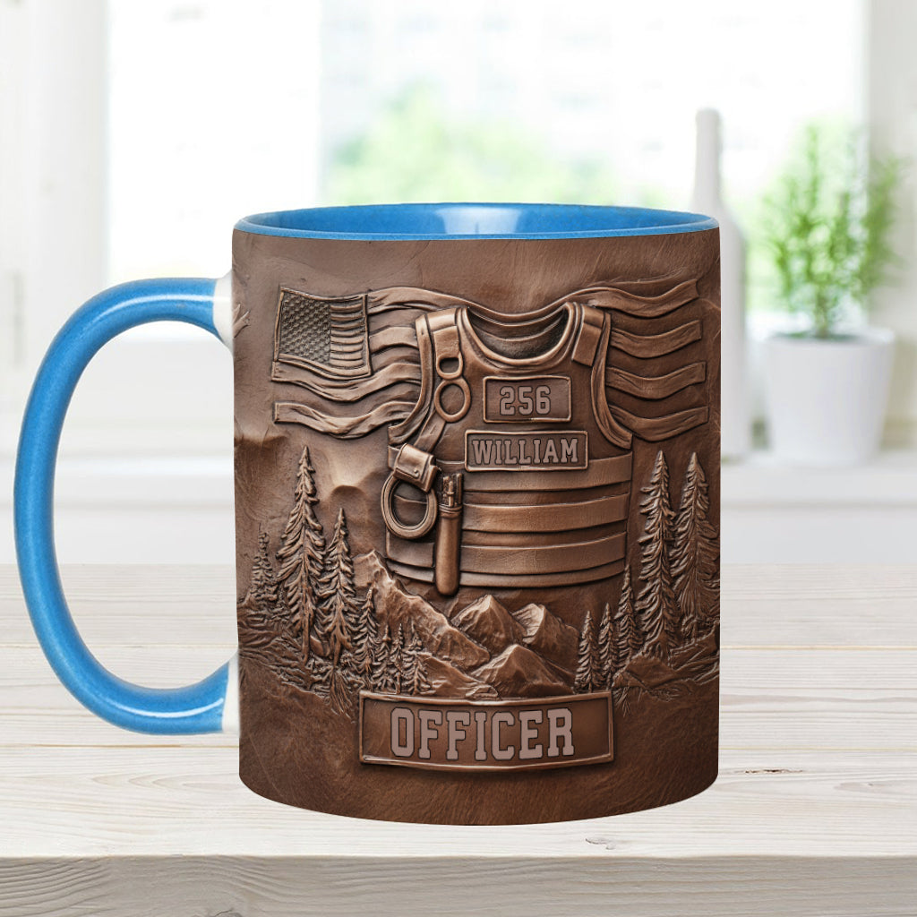 Serve And Protect - Personalized Police Officer Accent Mug