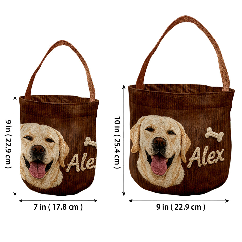 Buddy Toy Basket - Personalized Dog Canvas Bucket Bag