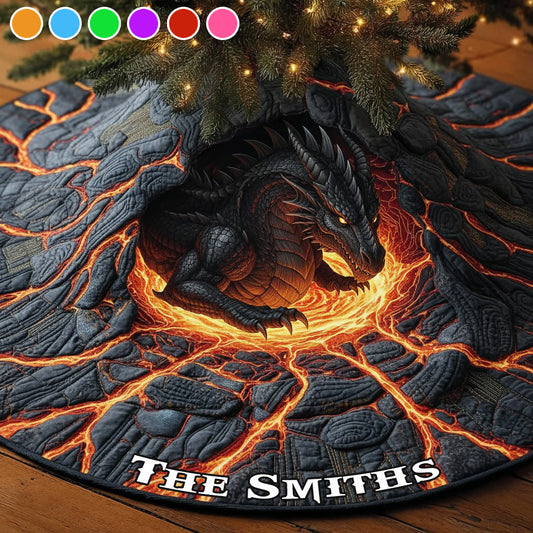 Strong Dragon - Personalized Dragon Shaped Tree Skirt