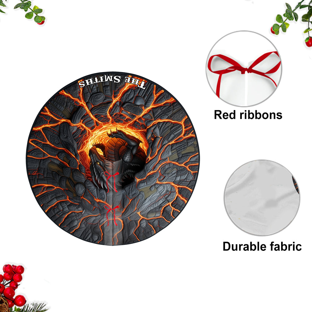 Strong Dragon - Personalized Dragon Shaped Tree Skirt