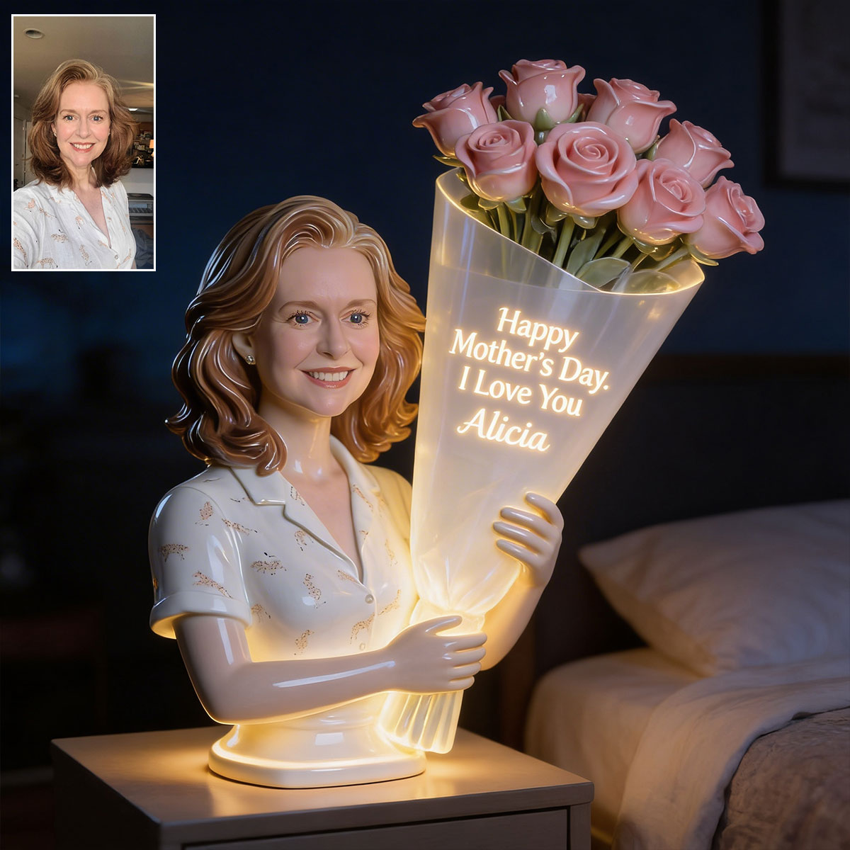 Frohen Muttertag - Personalisierte Acryl LED Nachtlicht