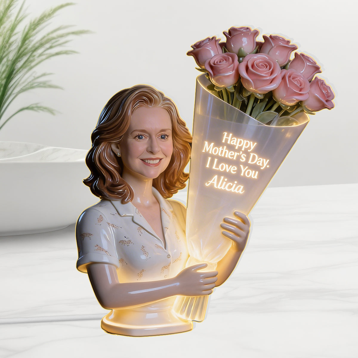 Frohen Muttertag - Personalisierte Acryl LED Nachtlicht