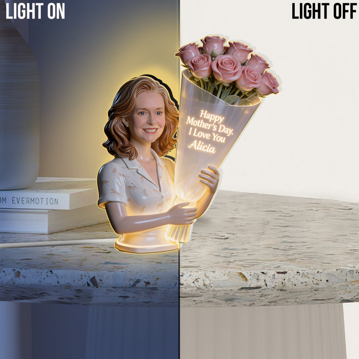 Frohen Muttertag - Personalisierte Acryl LED Nachtlicht