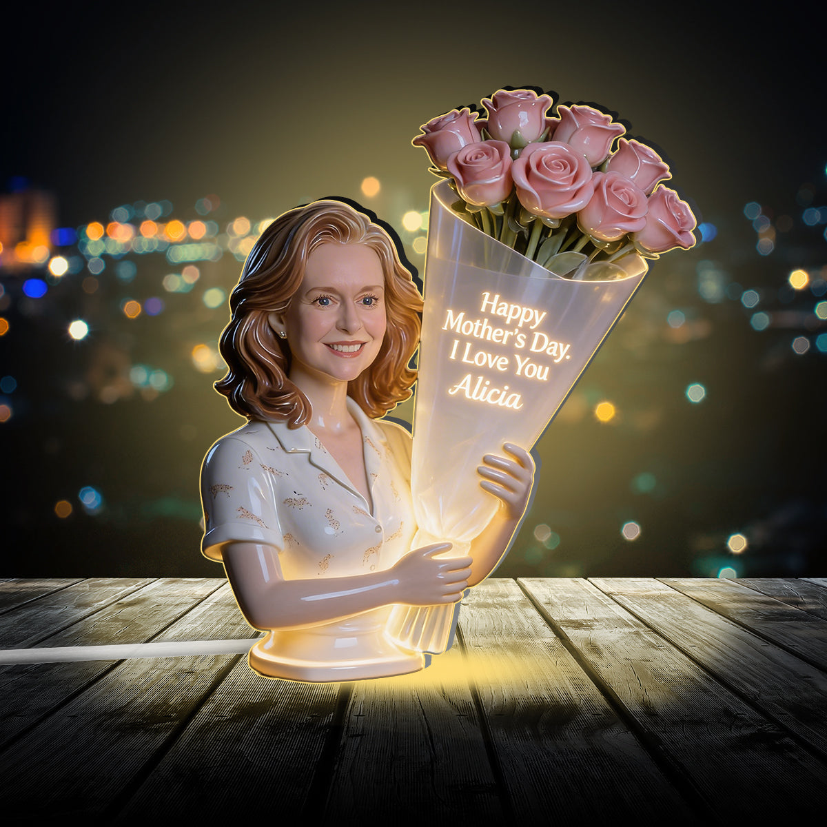 Frohen Muttertag - Personalisierte Acryl LED Nachtlicht