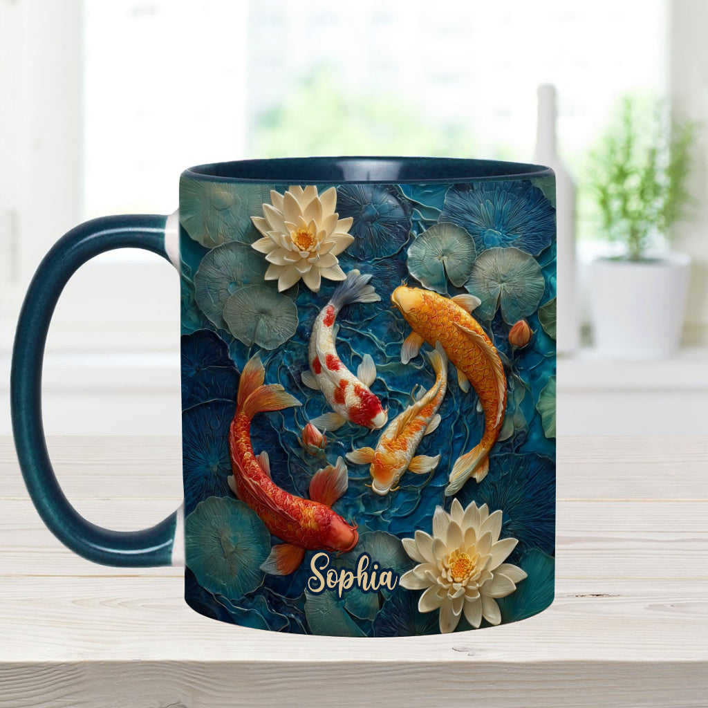 Beautiful Fish - Personalized Koi Fish Accent Mug