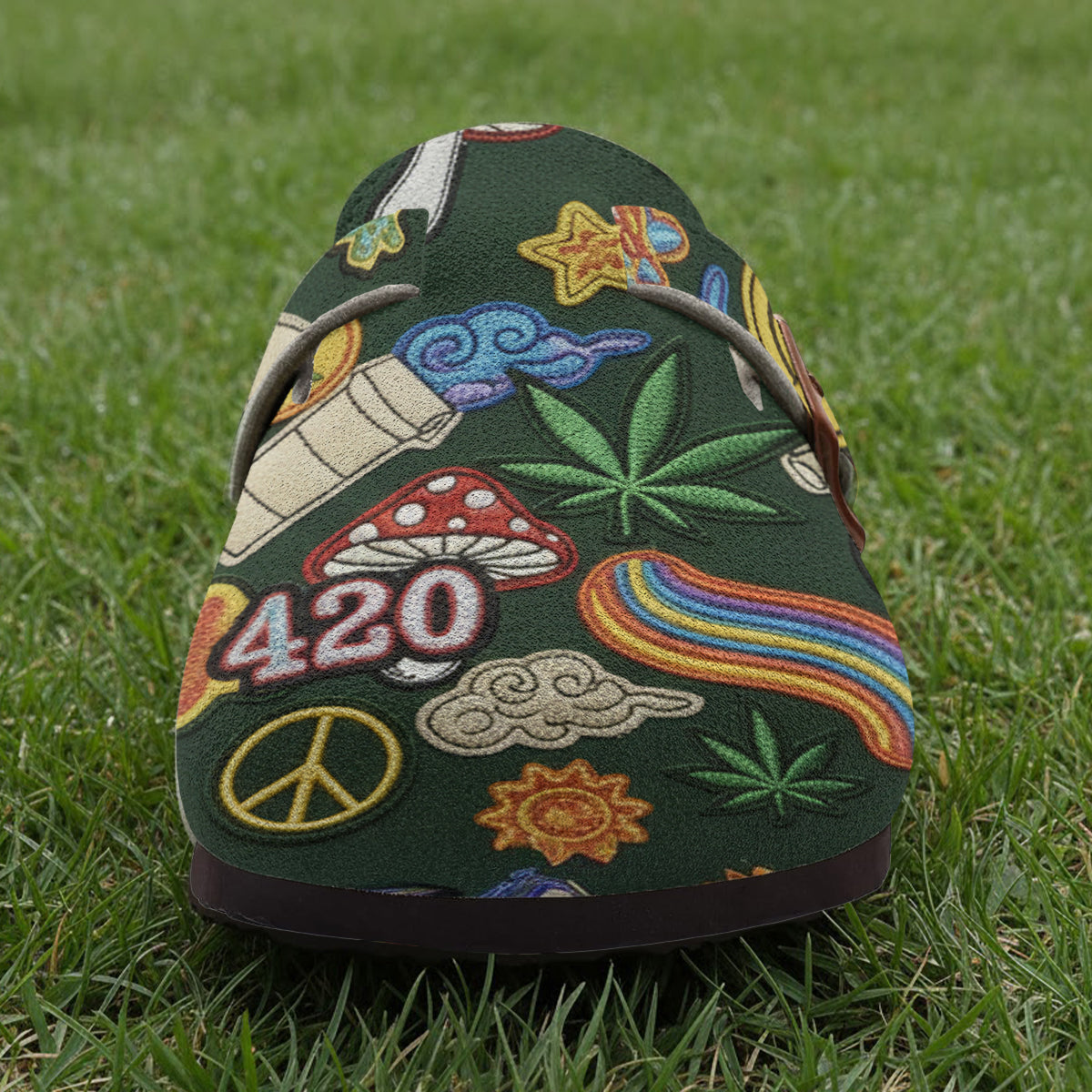 Green Buds Aesthetic - Personalized Weed Clogs With Arch Support