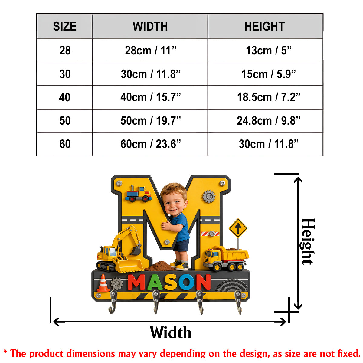 Alphabet Letter & Custom Photo And Theme - Personalized Kid Custom Shaped Hanging Rack