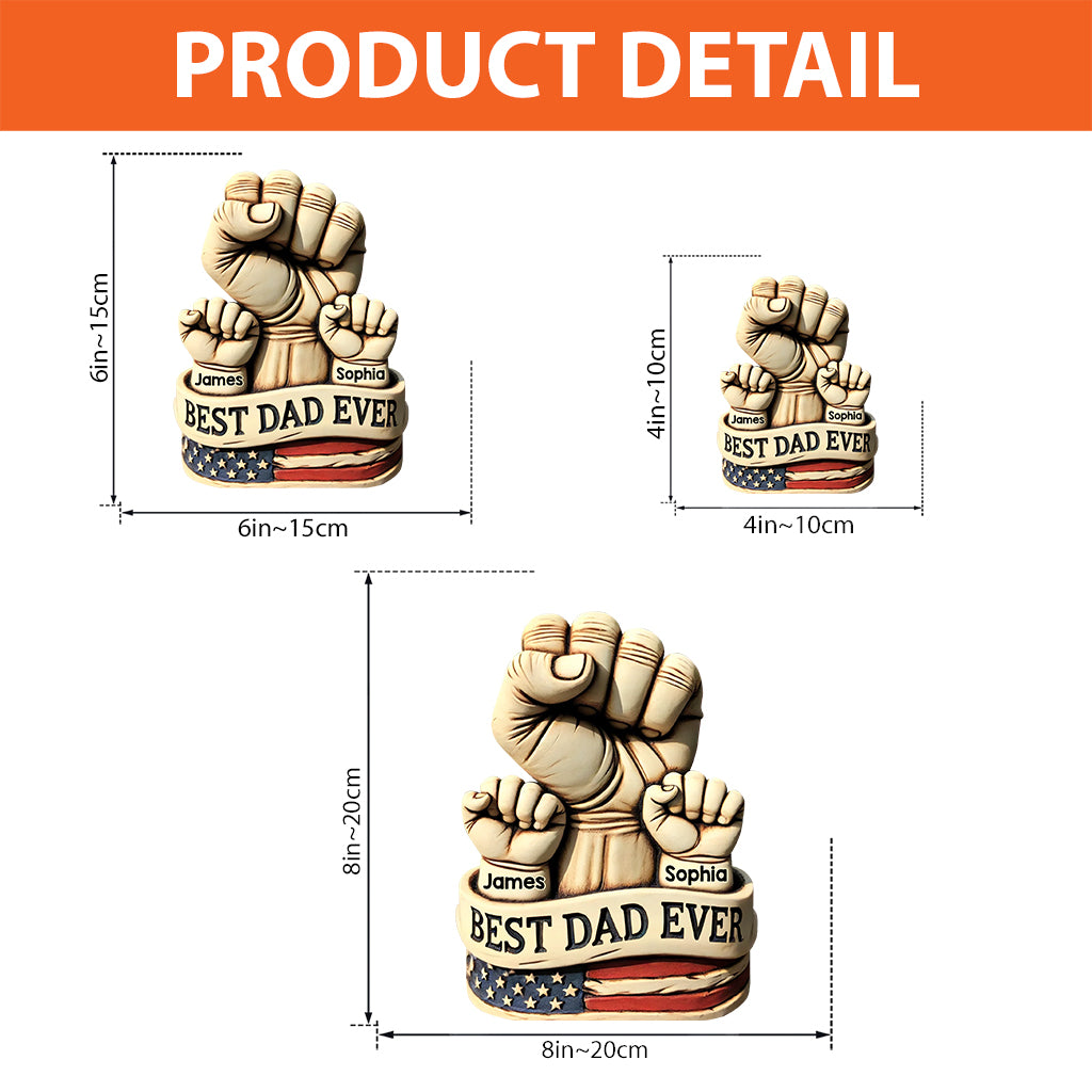 Dad And Kids Hands - Personalized Father Custom Shaped Acrylic Plaque