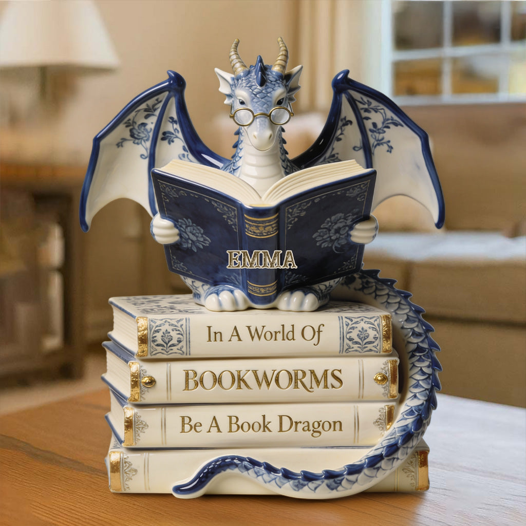 Dans un monde de rats de bibliothèque, soyez un dragon des livres ! – Plaque acrylique personnalisée en forme de livre