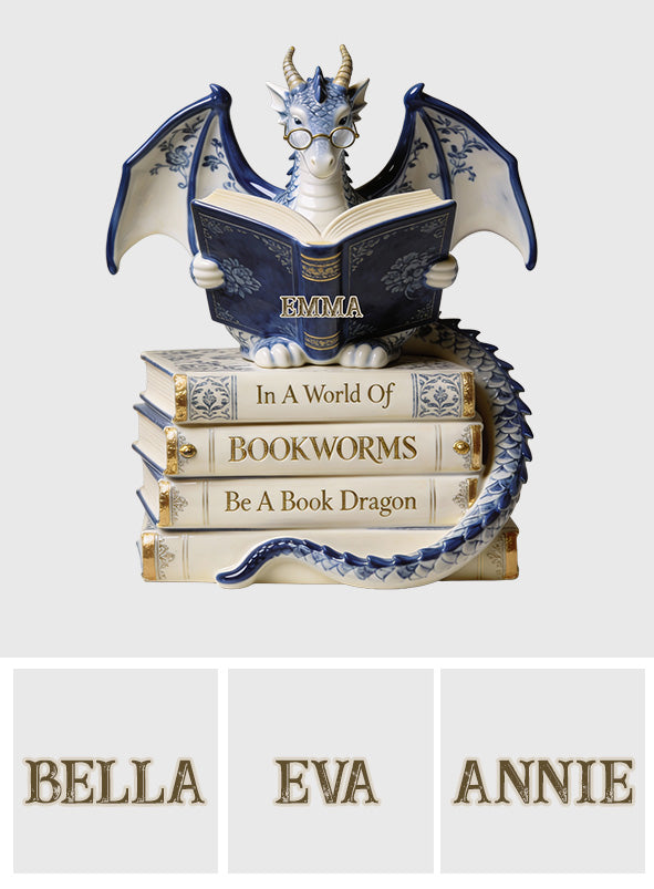 Dans un monde de rats de bibliothèque, soyez un dragon des livres ! – Plaque acrylique personnalisée en forme de livre