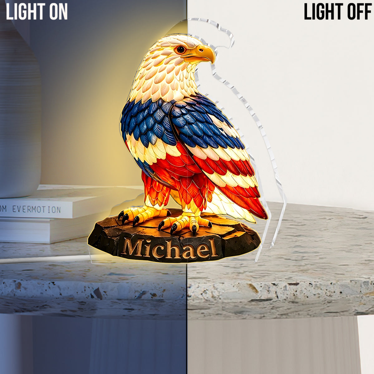 USA 250. Jubiläum - Personalisierte Patriot Acryl LED Nachtlicht