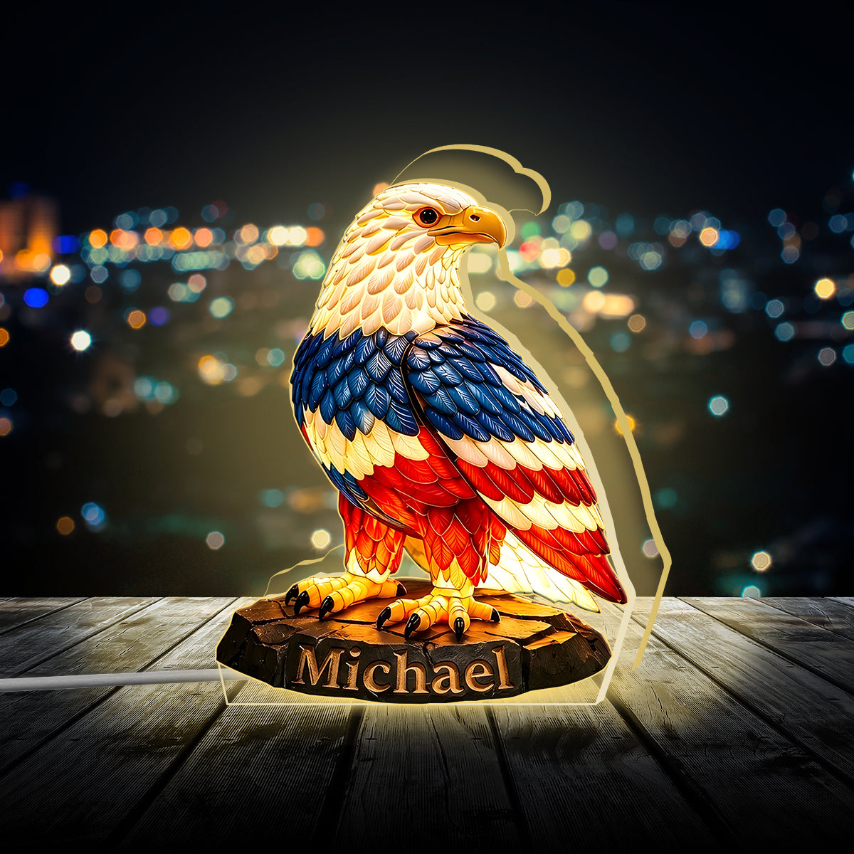USA 250. Jubiläum - Personalisierte Patriot Acryl LED Nachtlicht