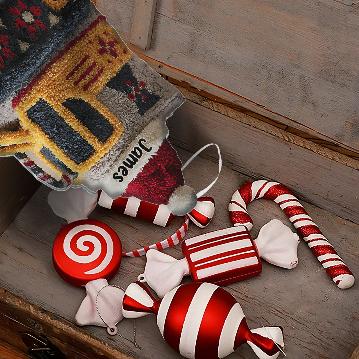 Chaussette de Noël personnalisée en forme d'excavatrice pour enfant