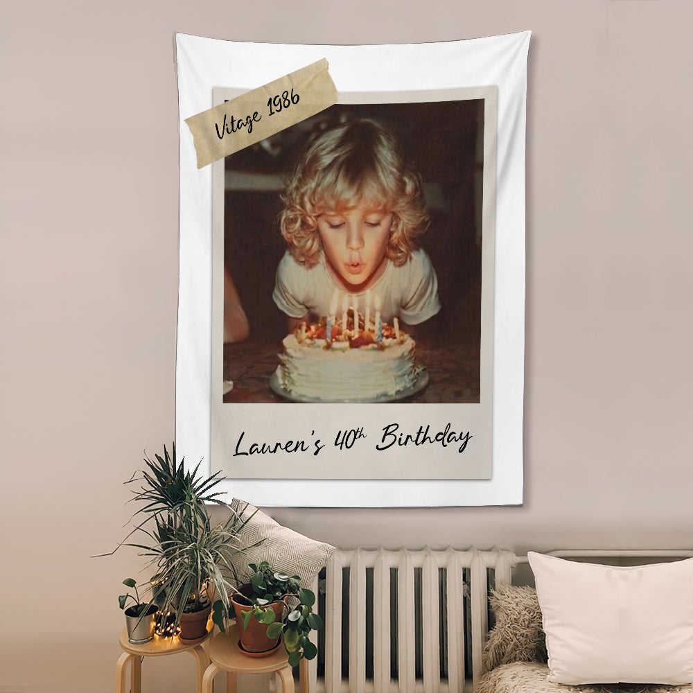 Birthday Gift - Personalized Birthday Wall Tapestry