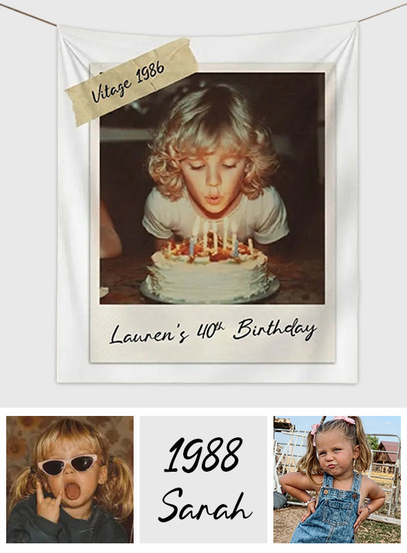Birthday Gift - Personalized Birthday Wall Tapestry