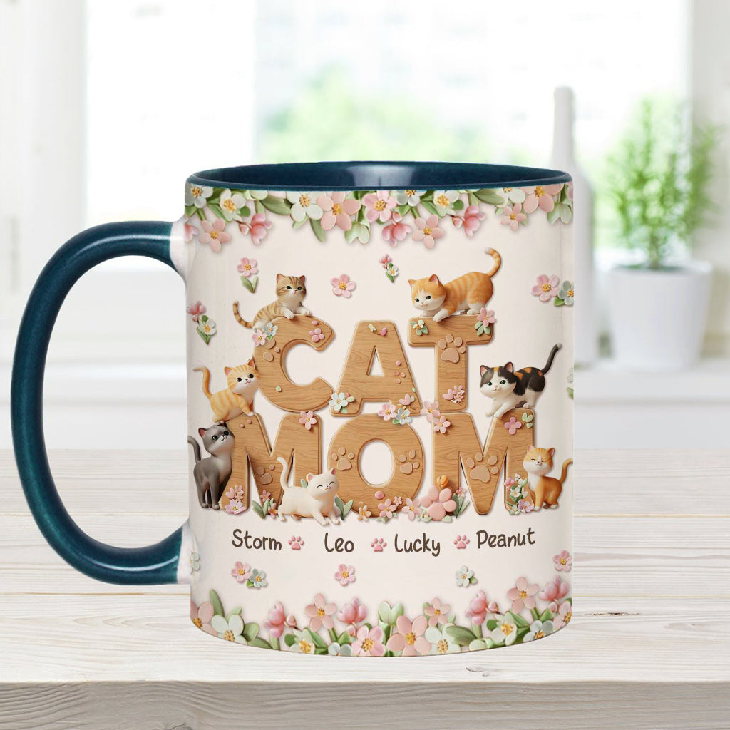 Cat Mom - Personalized Cat Accent Mug
