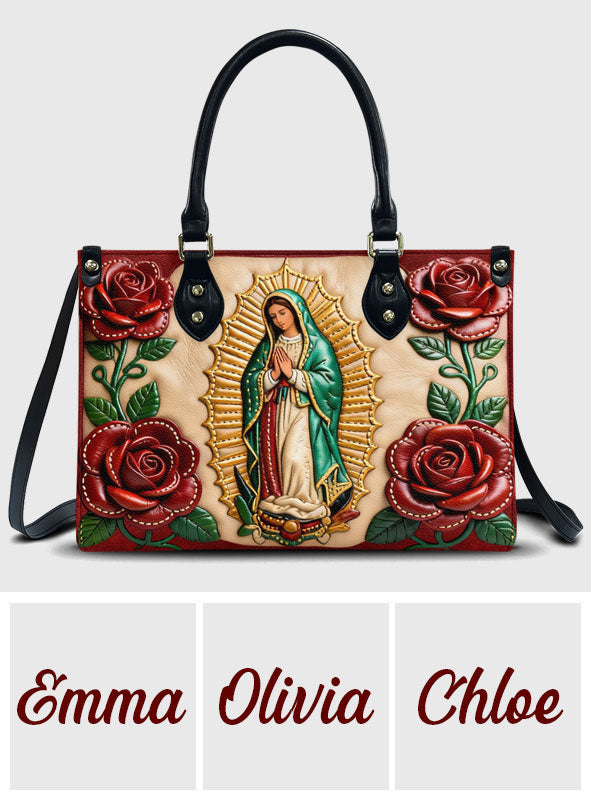 Our Lady Of Guadalupe - Personalized Christian Leather Handbag