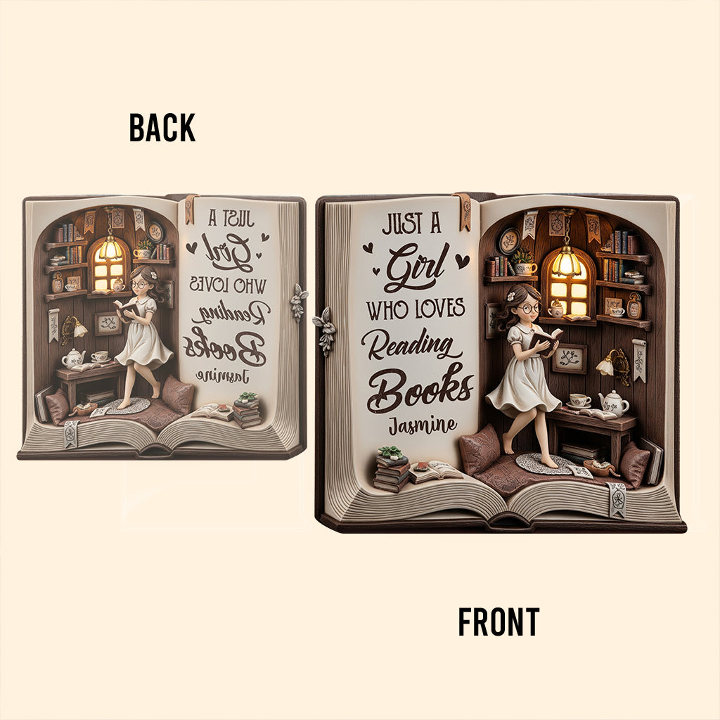 Just A Girl Who Loves Reading Books - Personalized Book Custom Shaped Acrylic Plaque