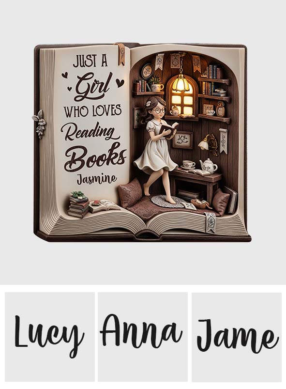 Just A Girl Who Loves Reading Books - Personalized Book Custom Shaped Acrylic Plaque