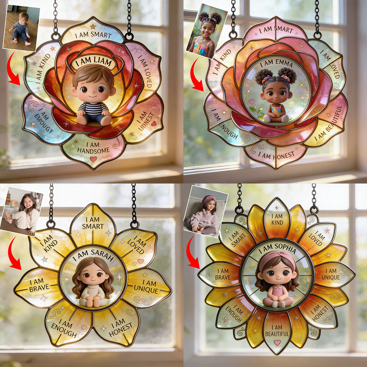 You Are Enough - Personalized Kid Window Hanging Suncatcher Ornament