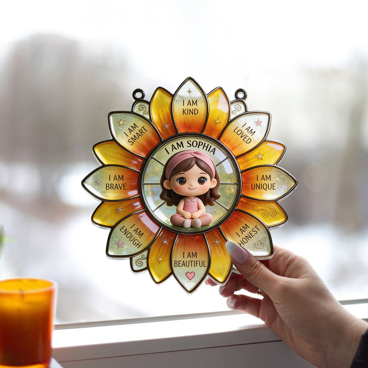 You Are Enough - Personalized Kid Window Hanging Suncatcher Ornament