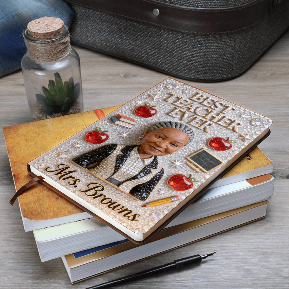 Carnet de Professeur Personnalisé à Partir de Photo - Journal en Cuir Personnalisé
