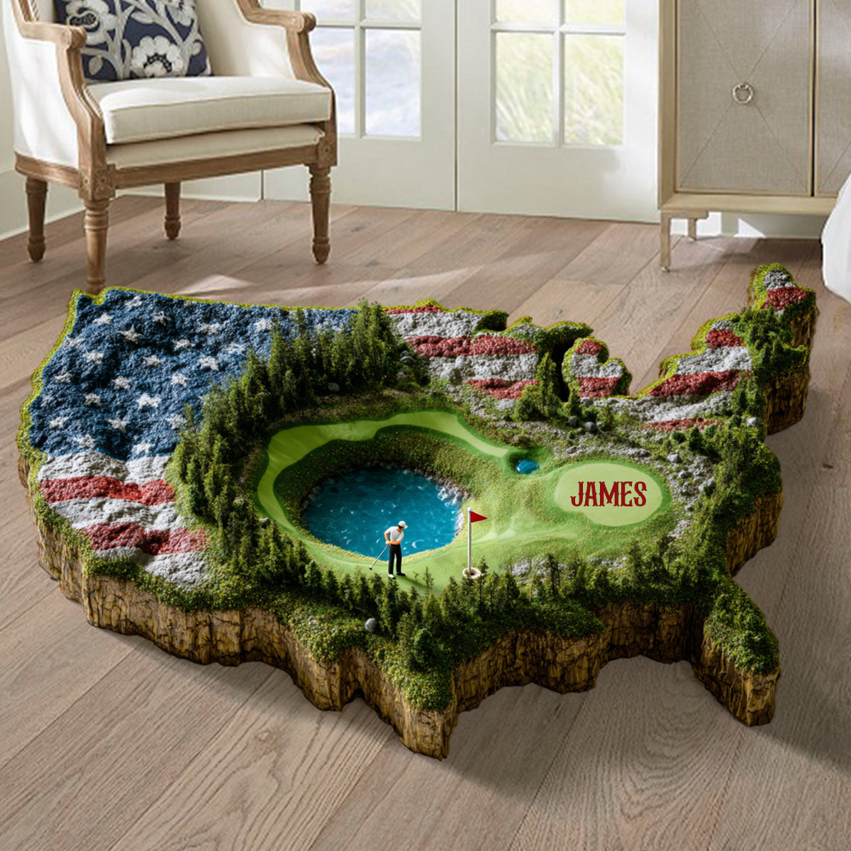 For The Love Of The Game - Personalized Golf Non-Slip Tufted Rug