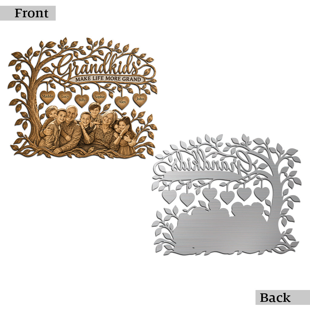 Grandkids Tree - Personalized Grandma Cut Metal Sign
