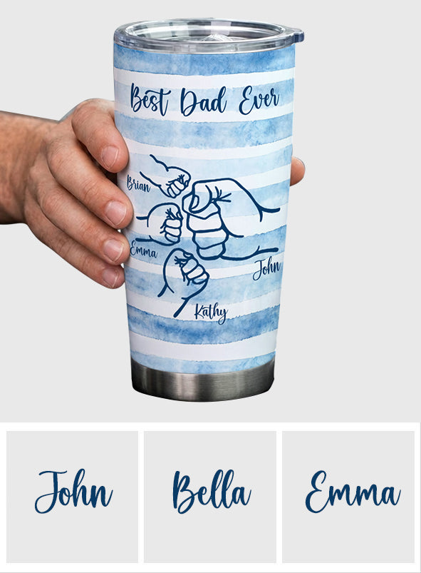 Meilleur Papa Jamais - Gobelet Personnalisé avec Rayures Rétro