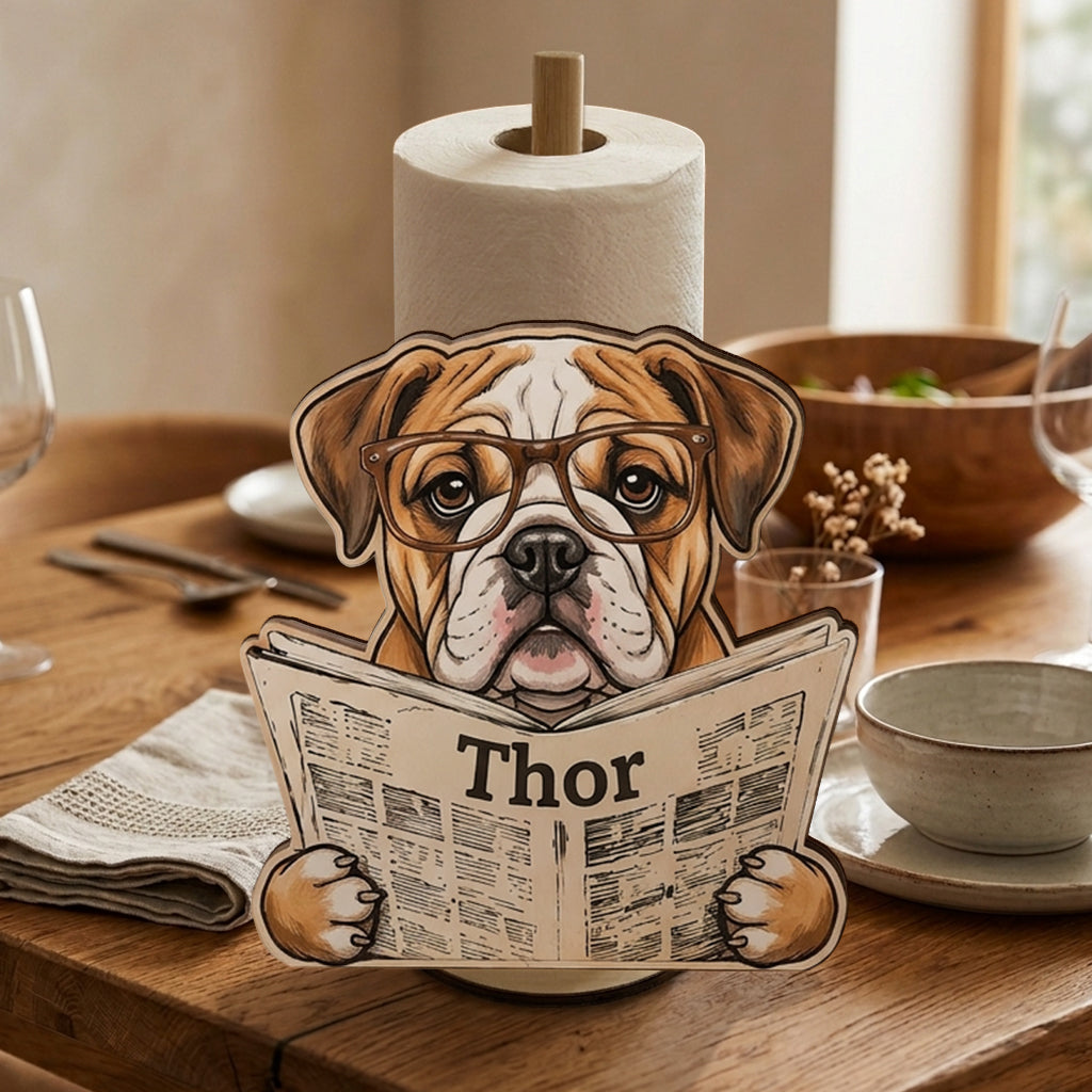 Individuelle Fotozeitung - Personalisierter Hundeküchenrollenhalter