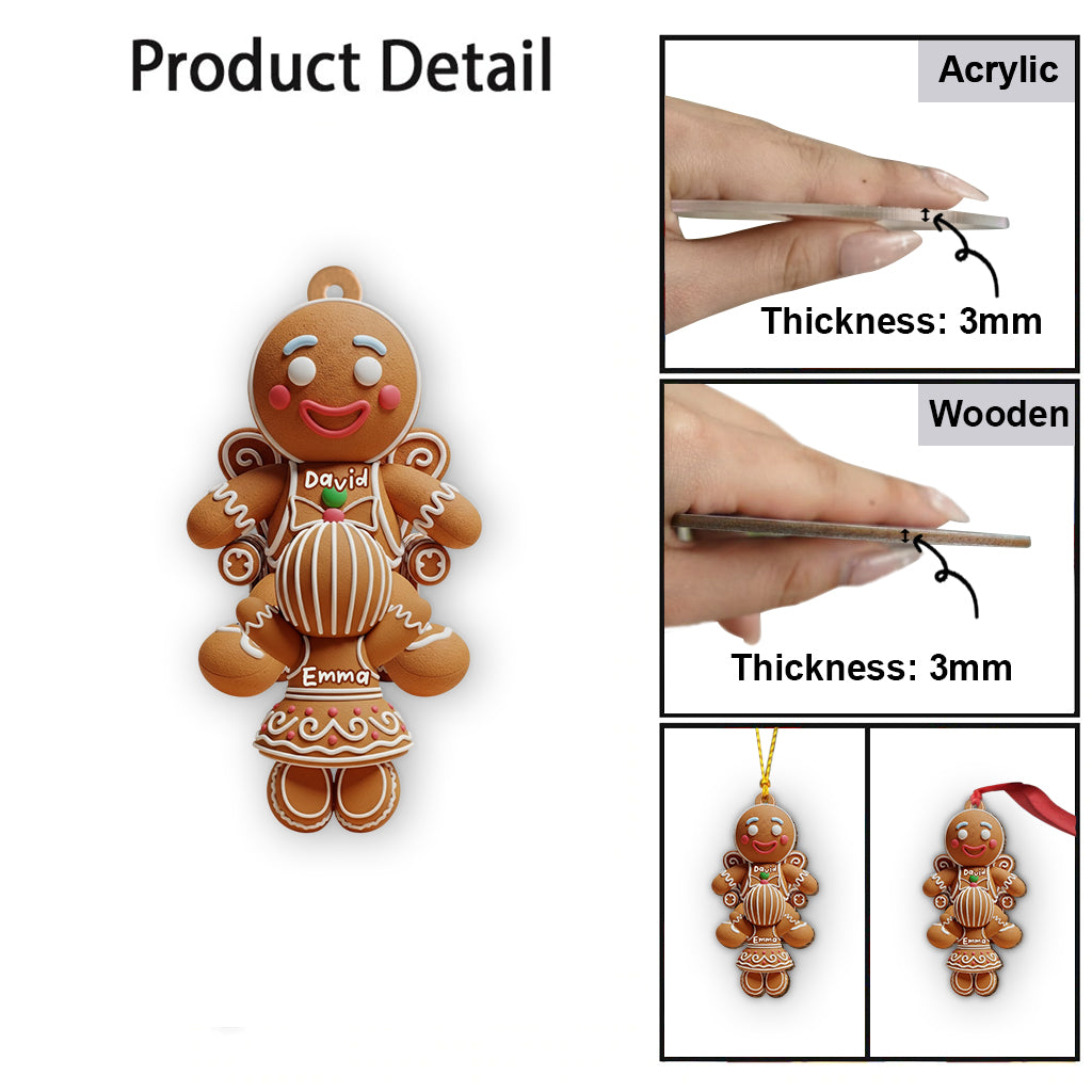 Funny Couple Gingerbread - Personalized Couple Ornament