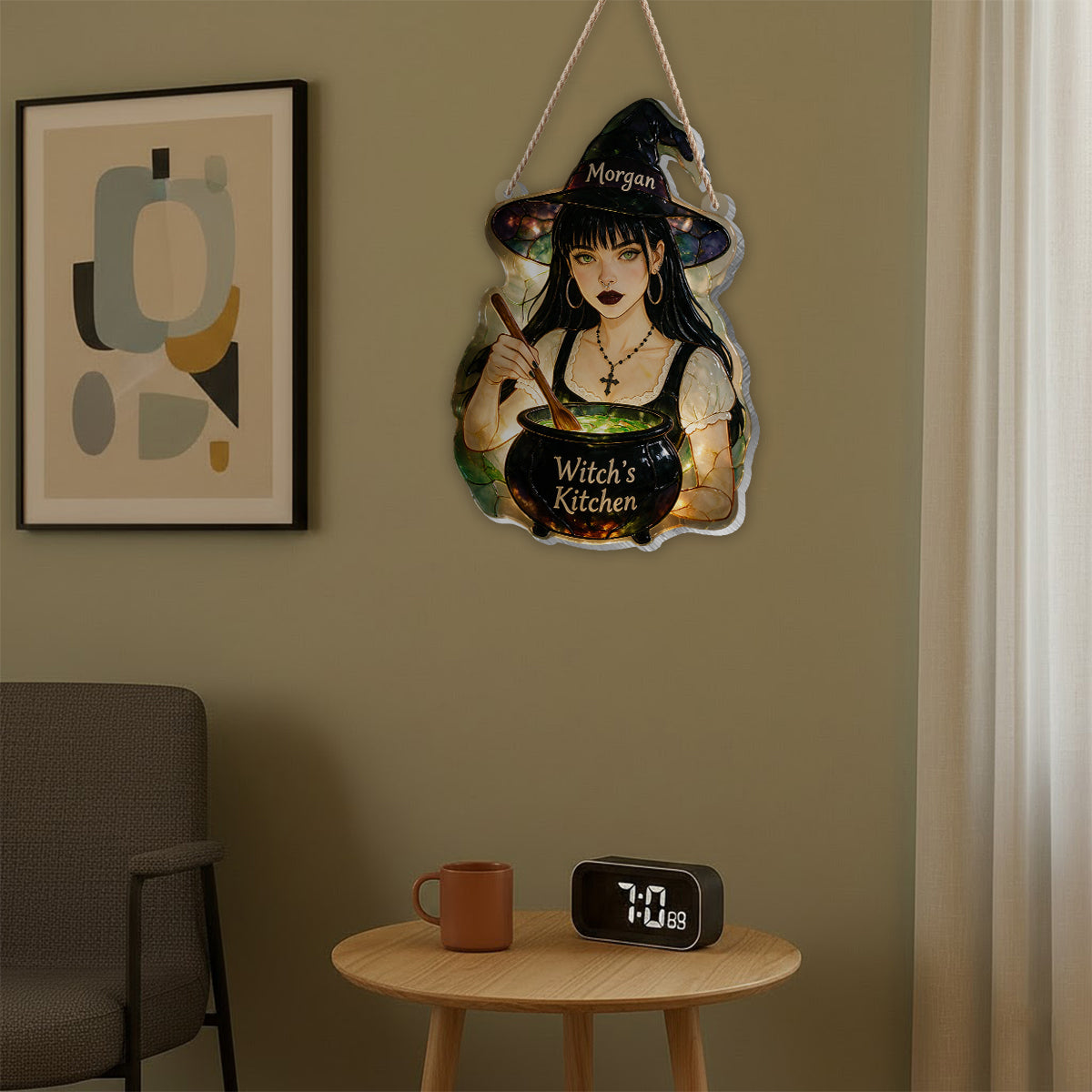 Witch's Kitchen - Personalized Witch Paper Towel Stand & Notebook & LED Acrylic Sign Gift Set