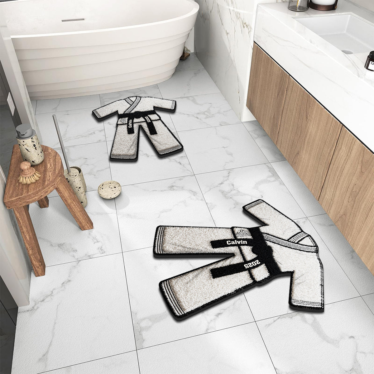 The Year I Got Black Belt - Personalized Martial arts Non-Slip Tufted Rug