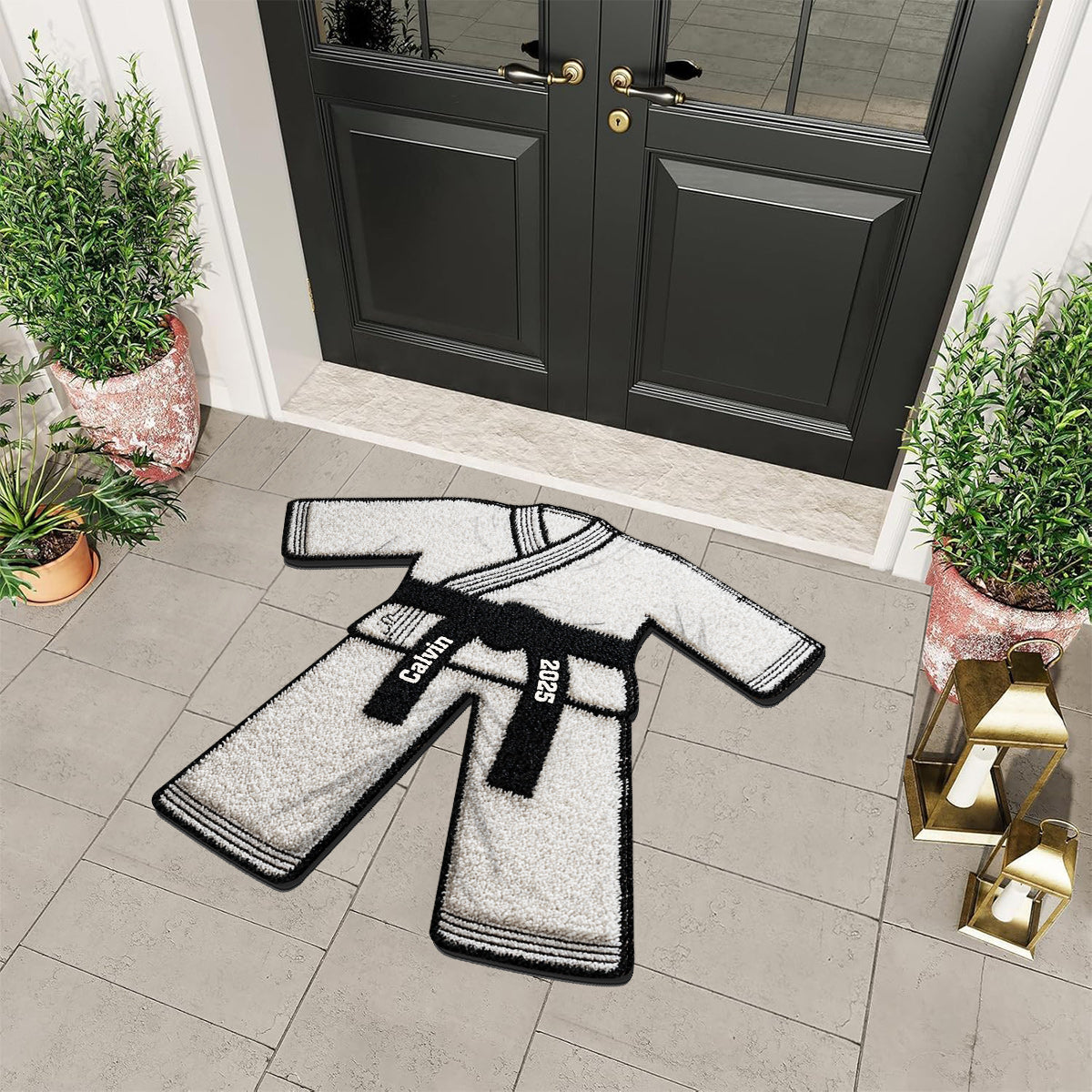 The Year I Got Black Belt - Personalized Martial arts Non-Slip Tufted Rug