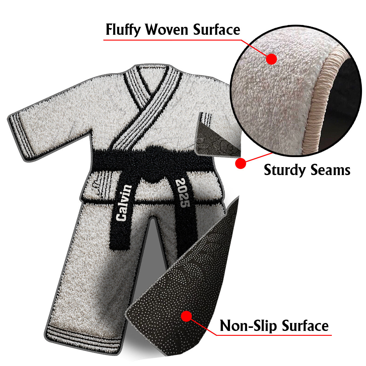 The Year I Got Black Belt - Personalized Martial arts Non-Slip Tufted Rug