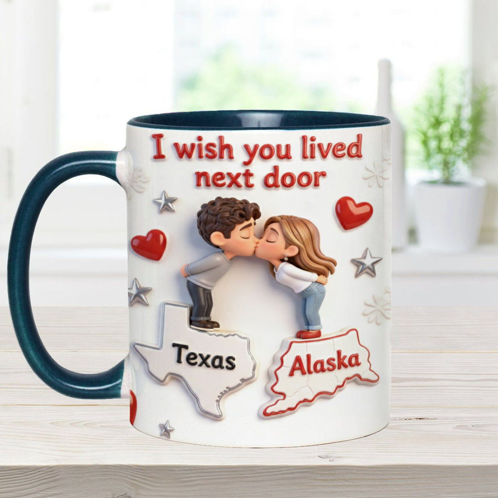 I Wish You Lived Next Door - Personalized Couple Accent Mug