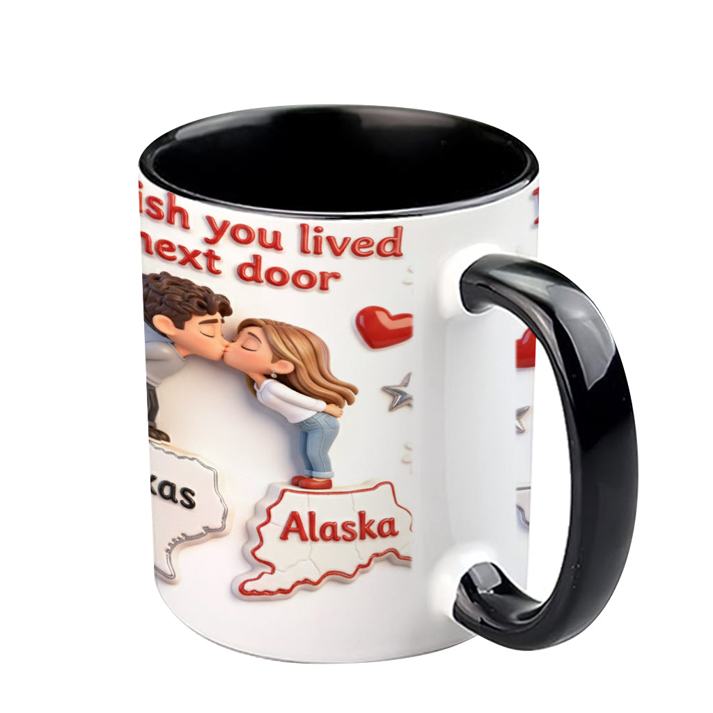I Wish You Lived Next Door - Personalized Couple Accent Mug