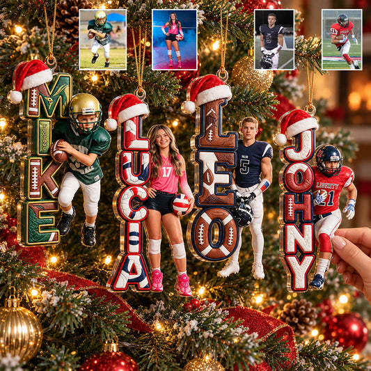 Custom Any Sport, Football, Baseball, Volleyball... - Personalized Football Ornament