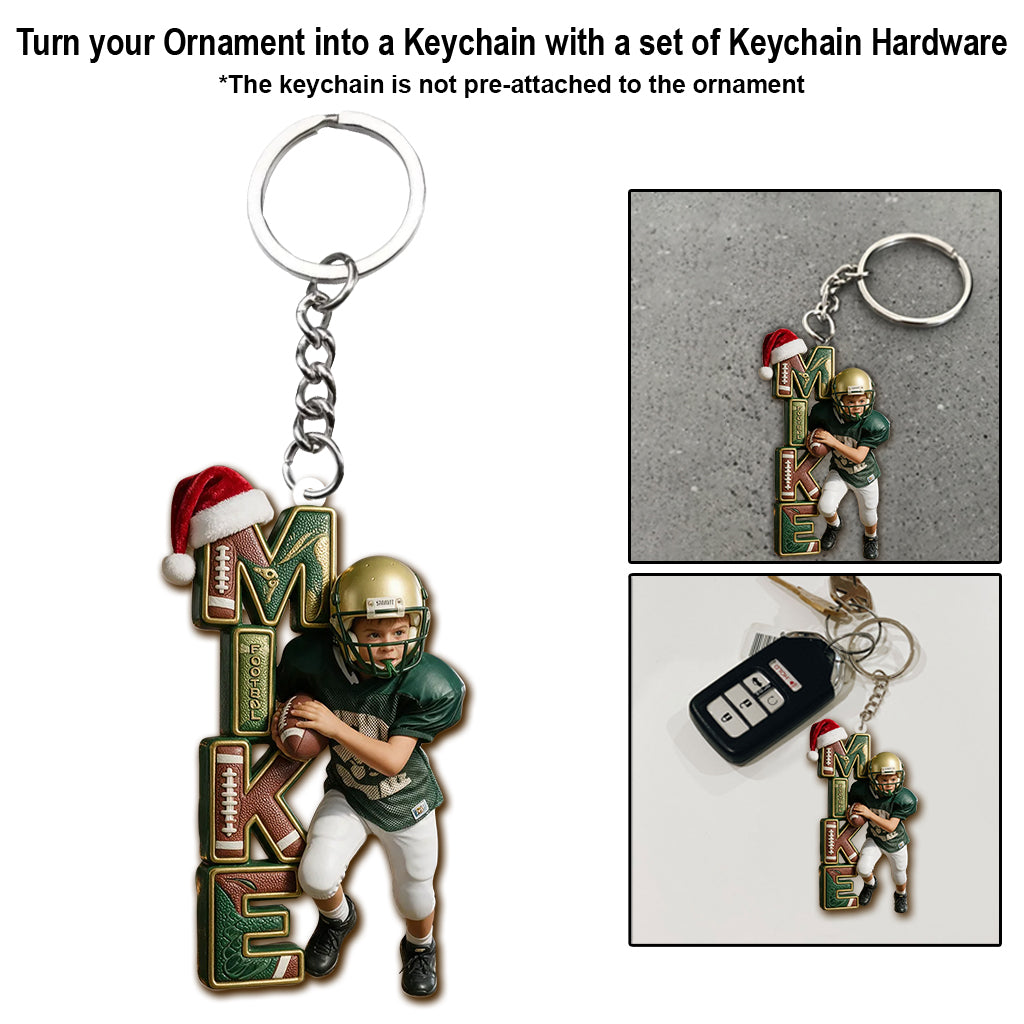 Custom Any Sport, Football, Baseball, Volleyball... - Personalized Football Ornament