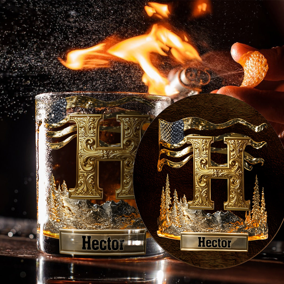 Alphabet Initial For Whiskey, Bourbon... Lovers - Personalized Whisky Whiskey Glass