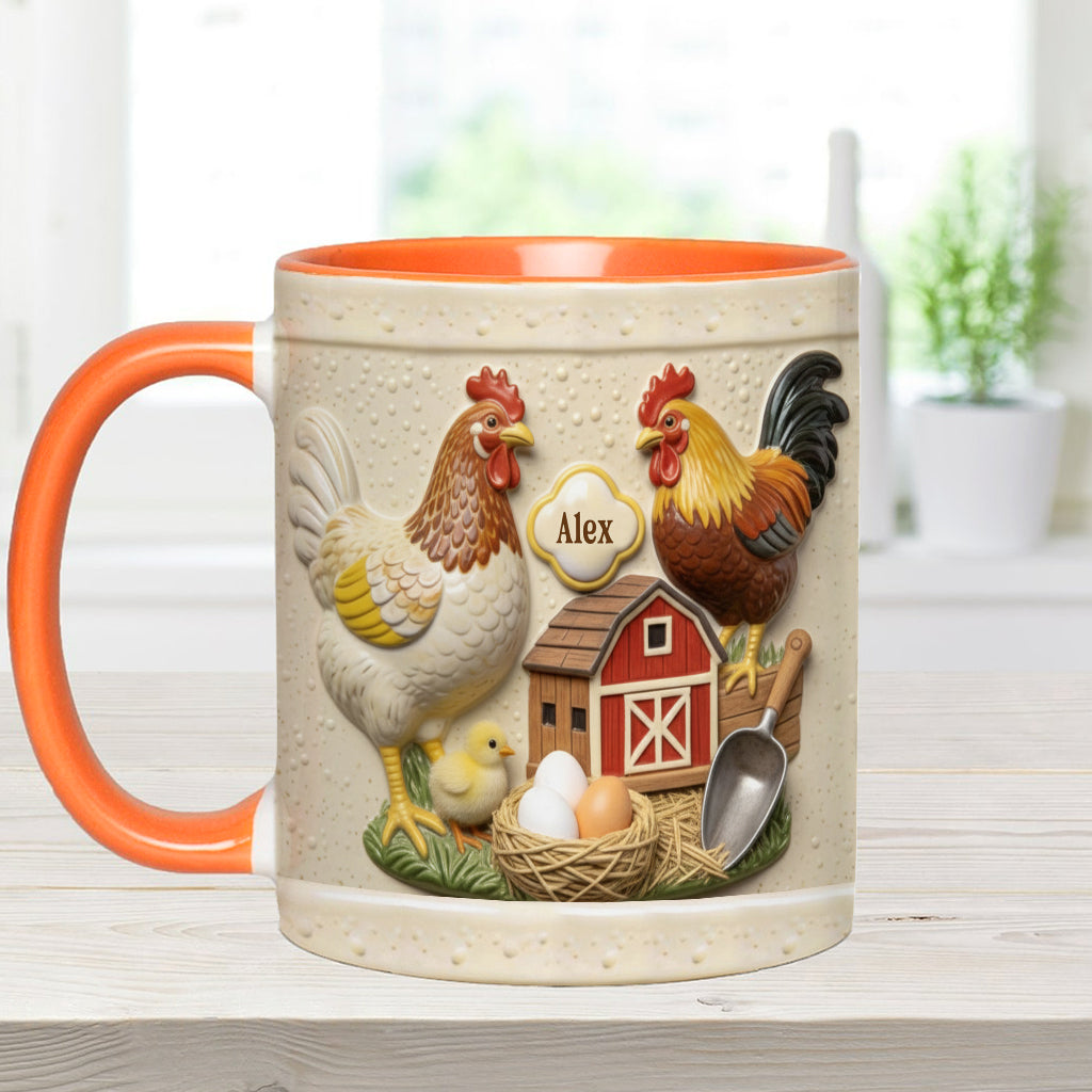 Mug et sous-verre personnalisés « Love Chicken »