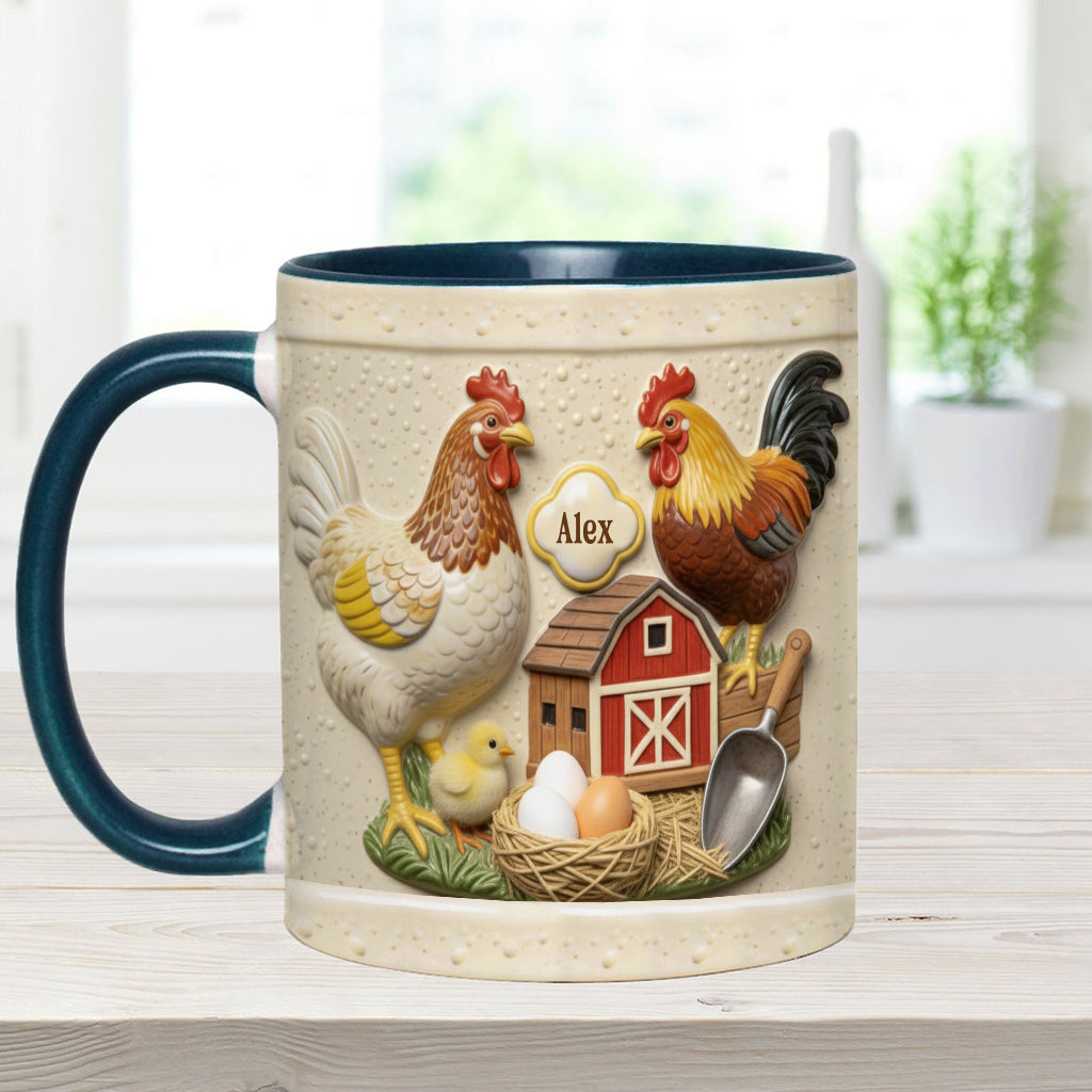 Mug et sous-verre personnalisés « Love Chicken »