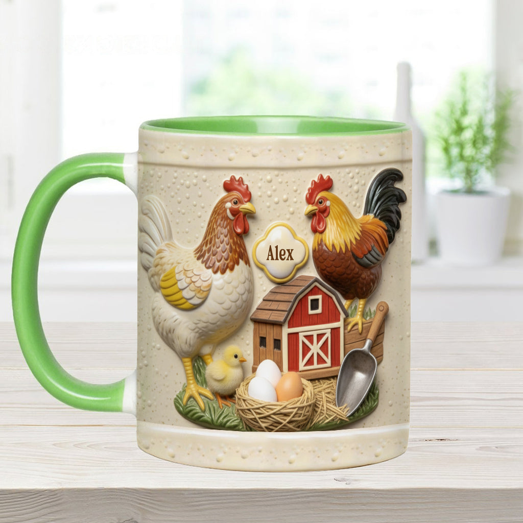 Mug et sous-verre personnalisés « Love Chicken »