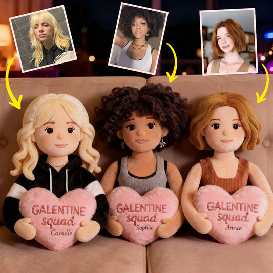 Galentine Squad Party - Personalized Bestie Faux Fur Shaped Pillow
