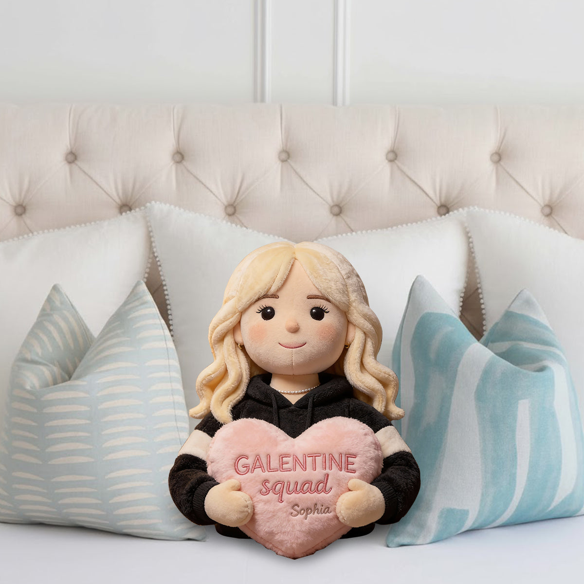 Galentine Squad Party - Personalized Bestie Faux Fur Shaped Pillow