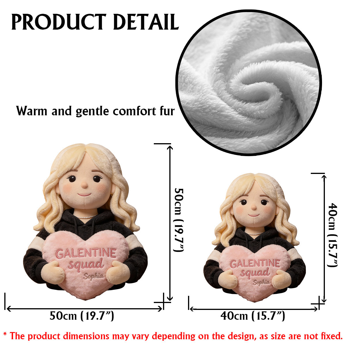 Galentine Squad Party - Personalized Bestie Faux Fur Shaped Pillow