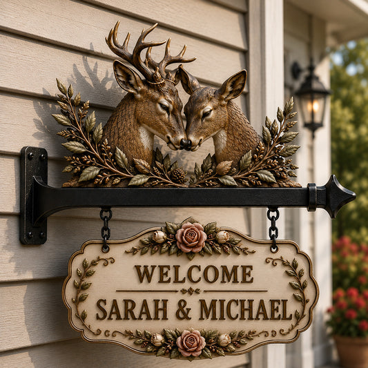 Bienvenue chez nous - Panneau mural en bois personnalisé pour la chasse